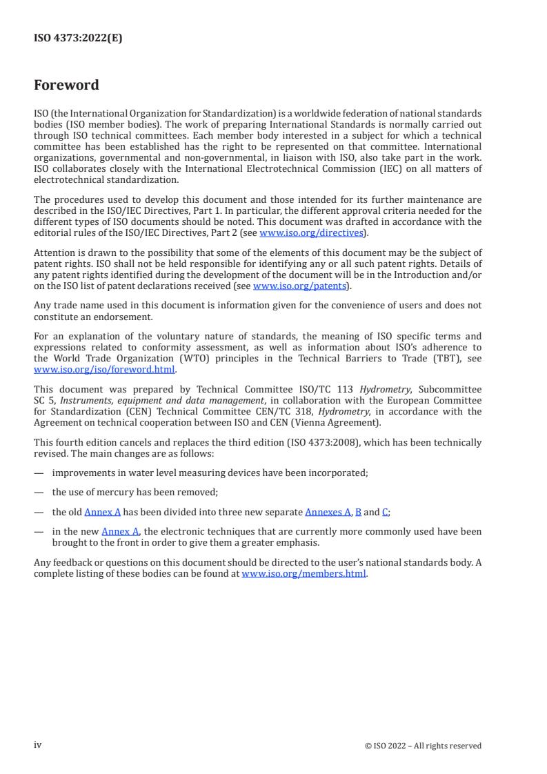 ISO 4373:2022 ISO 4373:2022 - Hydrometry — Water level measuring devices
Released:3/31/2022 - Page 4 preview