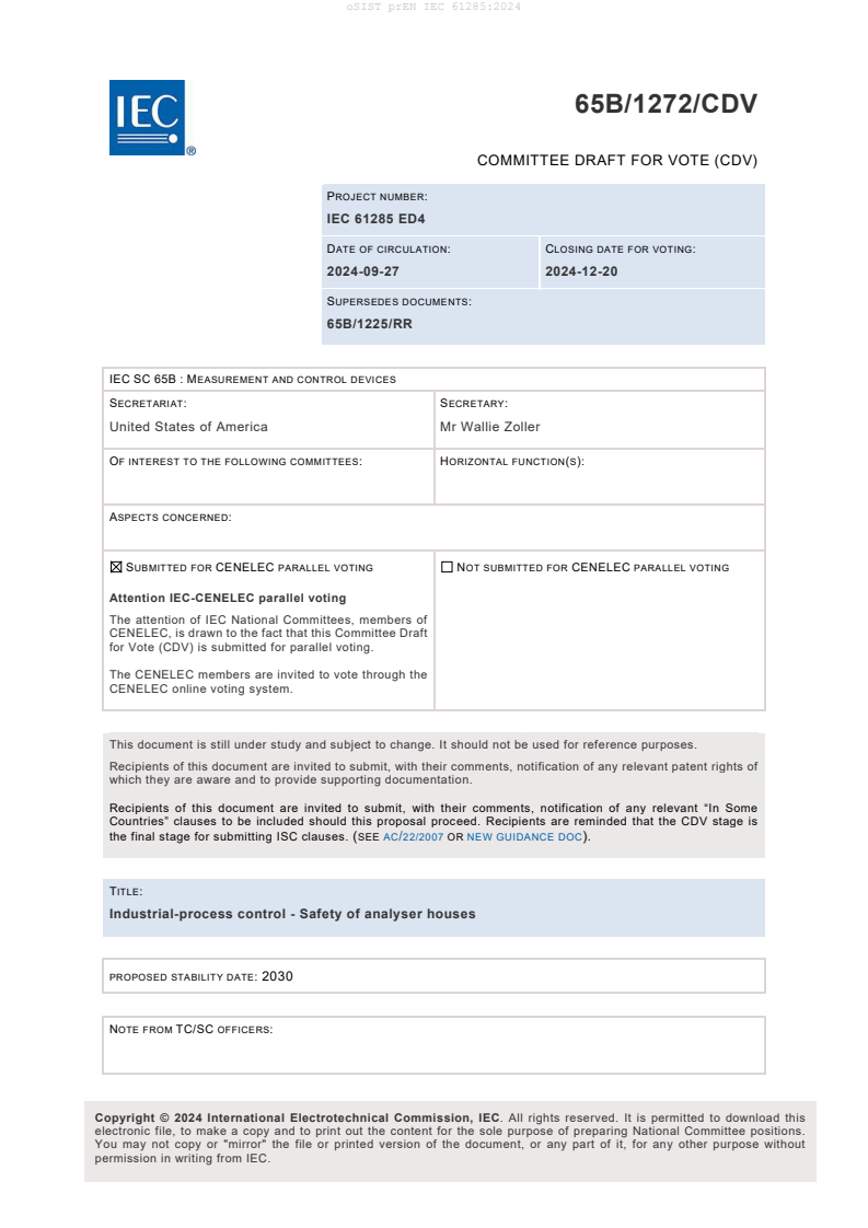 prEN IEC 61285:2024 - BARVE