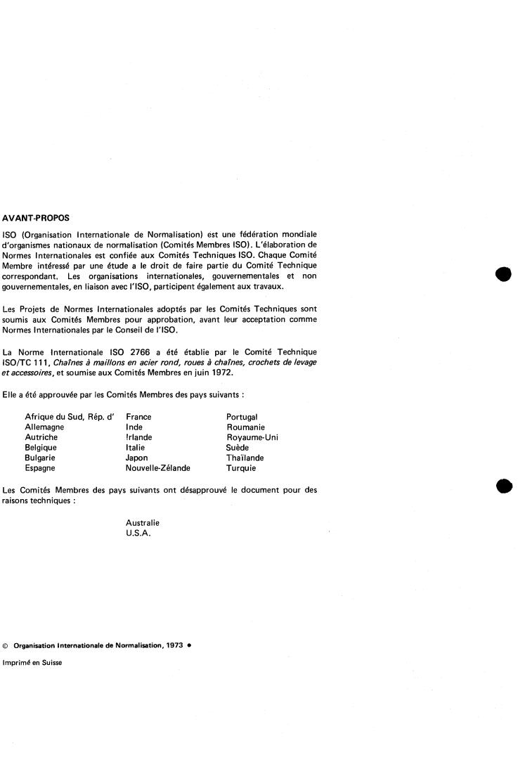 ISO 2766:1973 ISO 2766:1973 - Single lifting hooks with shank — Capacity up to 25 tonnes — Grades M, P, S (T, V) — Hammer and drop forged hooks
Released:12/1/1973 - Page 2 preview