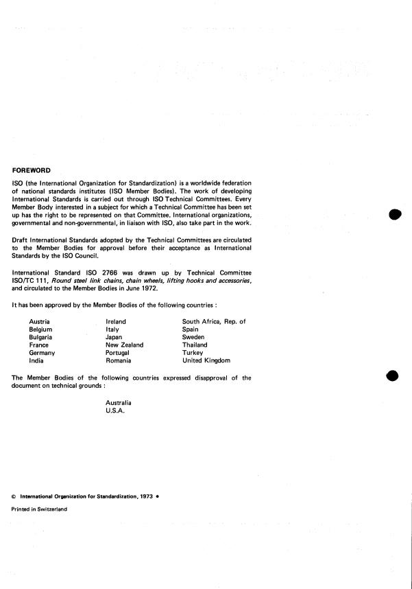 ISO 2766:1973 ISO 2766:1973 - Single lifting hooks with shank -- Capacity up to 25 tonnes -- Grades M, P, S (T, V) -- Hammer and drop forged hooks - Page 2 preview