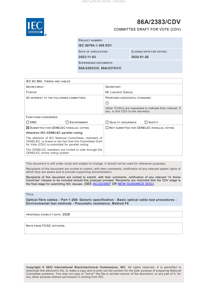 prEN IEC 60794-1-208:2024