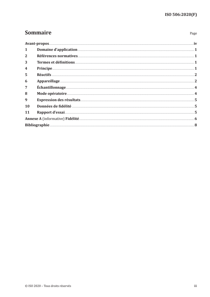 ISO 506:2020 - Latex concentré de caoutchouc naturel — Détermination de l'indice d'acide gras volatil
Released:4/1/2020