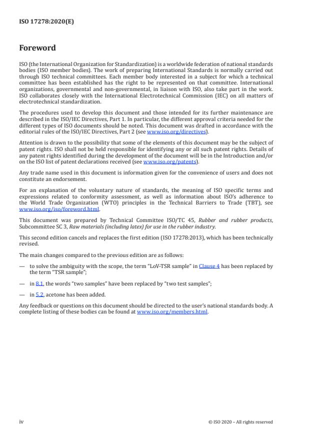 ISO 17278:2020 ISO 17278:2020 - Rubber, raw natural -- Determination of the gel content of technically specified rubber (TSR) - Page 4 preview