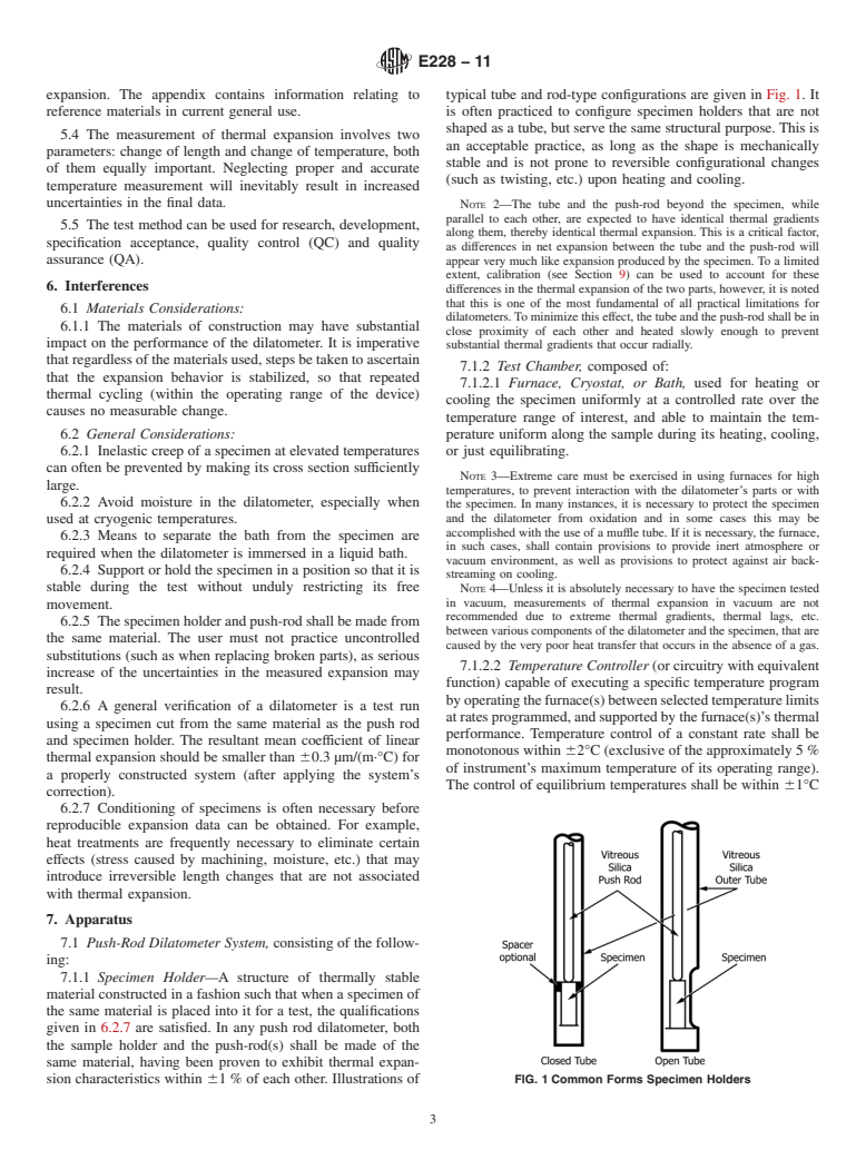 ASTM E228-11 - Standard Test Method for Linear Thermal Expansion of Solid Materials With a Push-Rod Dilatometer