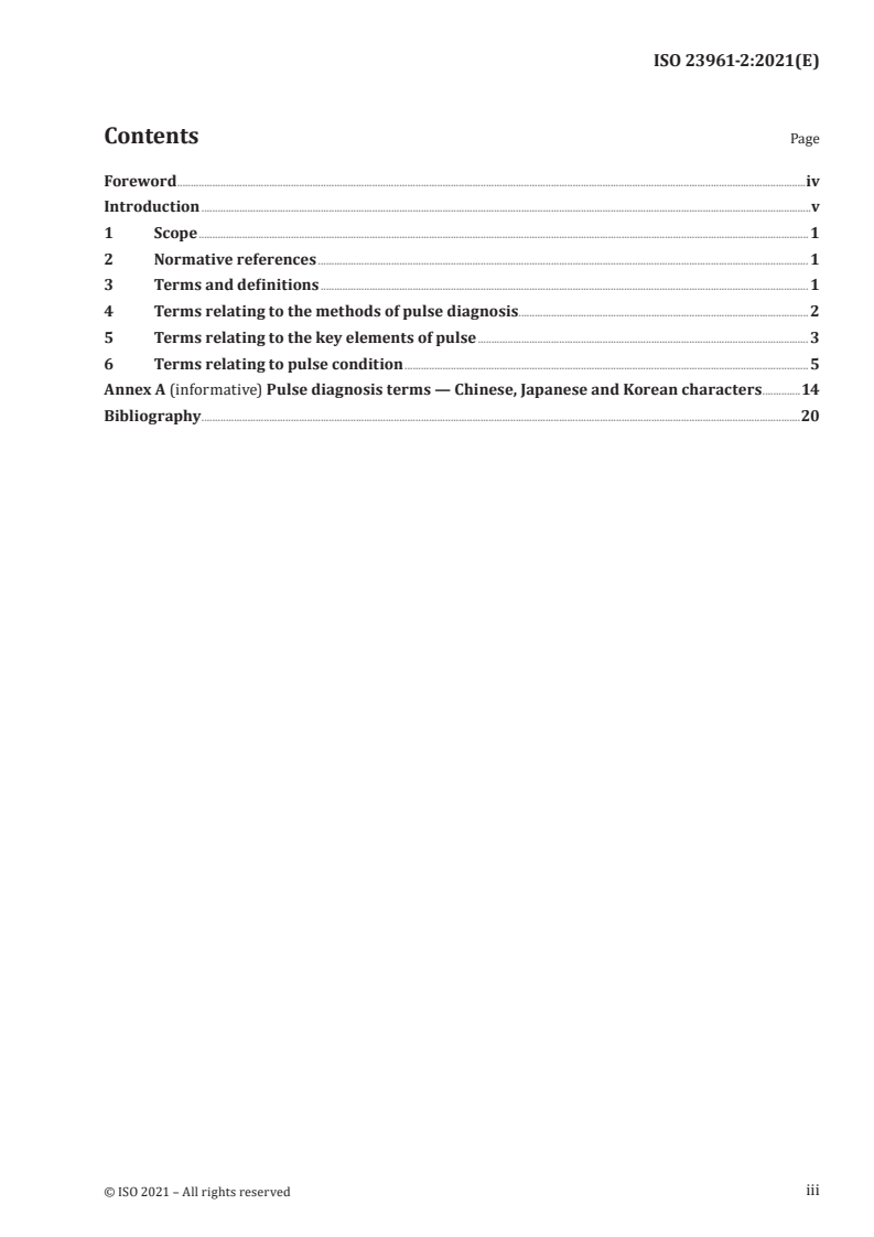 ISO 23961-2:2021 - Traditional Chinese medicine — Vocabulary for diagnostics — Part 2: Pulse
Released:11/4/2021