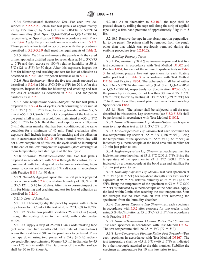 ASTM E866-11 - Standard Specification for Corrosion-Inhibiting Adhesive Primer for Aluminum Alloys to Be Adhesively Bonded in Honeycomb Shelter Panels