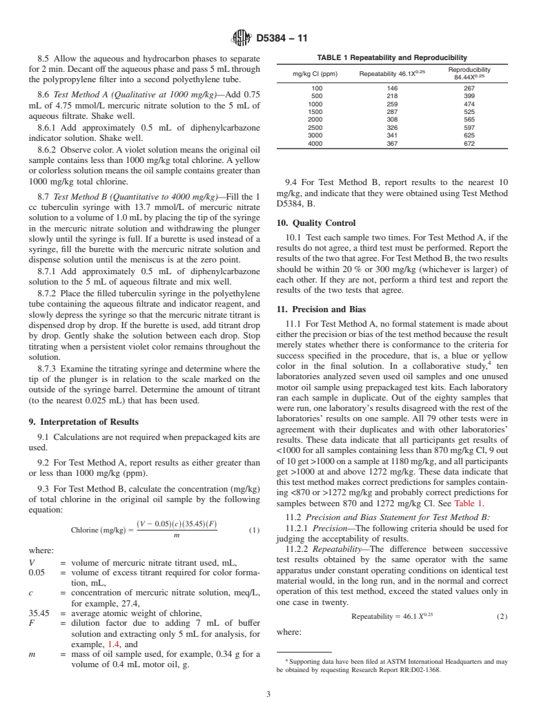 ASTM D5384-11 - Standard Test Methods for Chlorine in Used Petroleum Products (Field Test Kit Method)