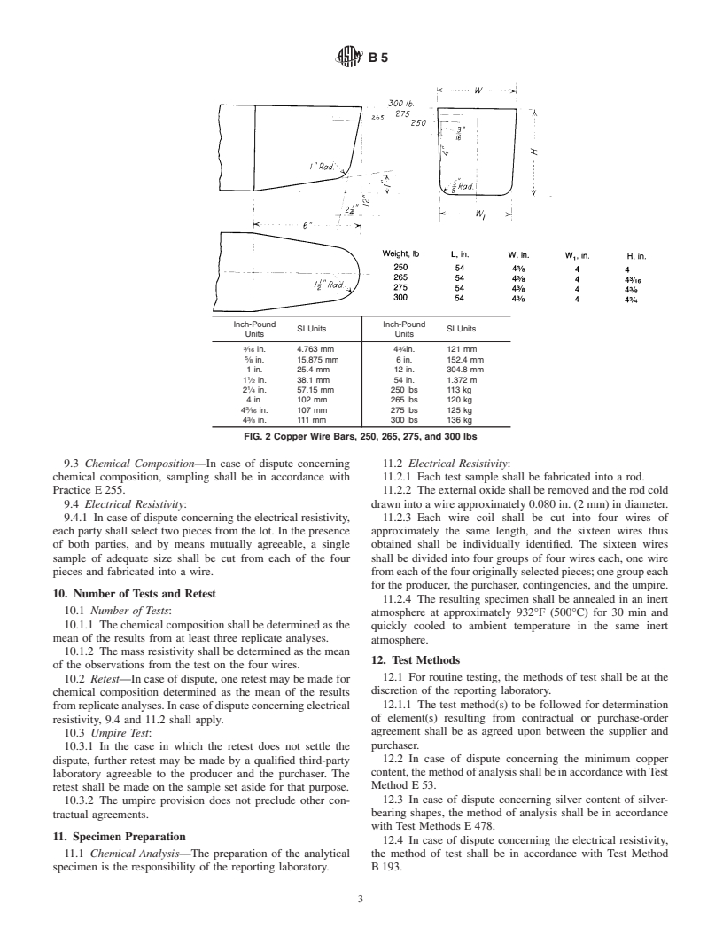 ASTM B5-00 - Standard Specification for High Conductivity Tough-Pitch Copper Refinery Shapes