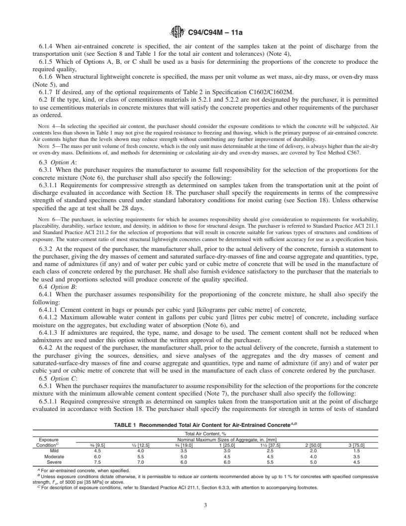 REDLINE ASTM C94/C94M-11a - Standard Specification for Ready-Mixed Concrete