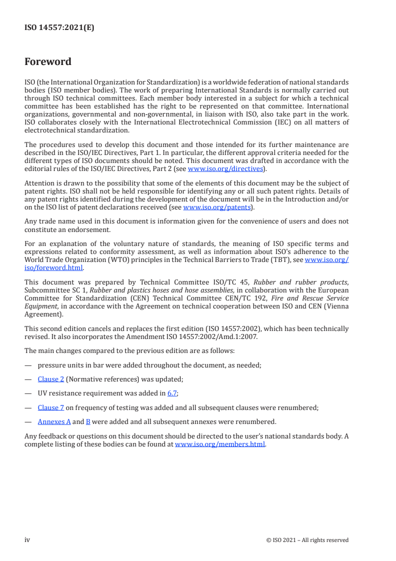 ISO 14557:2021 ISO 14557:2021 - Fire-fighting hoses — Rubber and plastics suction hoses and hose assemblies
Released:4/16/2021 - Page 4 preview