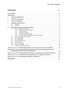 ISO 15230-1:2021 - Vibrations et chocs mécaniques — Forces de couplage à l’interface homme-machine en cas de vibrations transmises par les mains — Partie 1: Mesurage et évaluation
Released:8/13/2021 - Page 3 preview