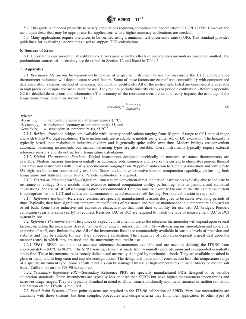 REDLINE ASTM E2593-11e1 - Standard Guide for Accuracy Verification of Industrial Platinum Resistance Thermometers