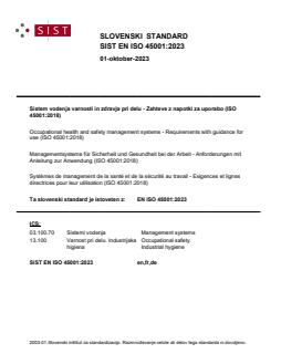 SIST EN ISO 45001:2023 - Page 1 preview