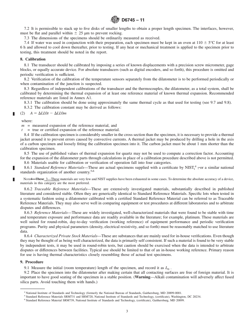 REDLINE ASTM D6745-11 - Standard Test Method for Linear Thermal Expansion of Electrode Carbons