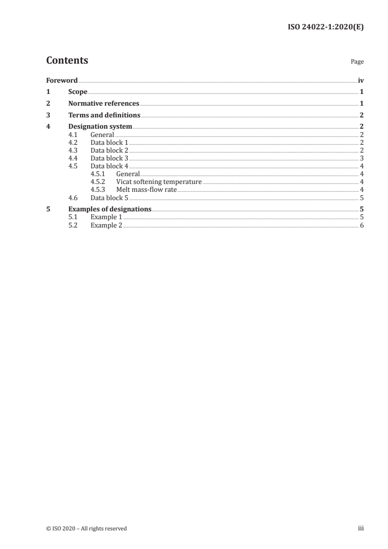 ISO 24022-1:2020 ISO 24022-1:2020 - Plastics — Polystyrene (PS) moulding and extrusion materials — Part 1: Designation system and basis for specifications
Released:8/25/2020