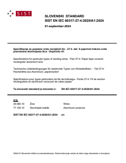 EN IEC 60317-27-4:2020/A1:2024 EN IEC 60317-27-4:2020/A1:2024 - Page 1 preview