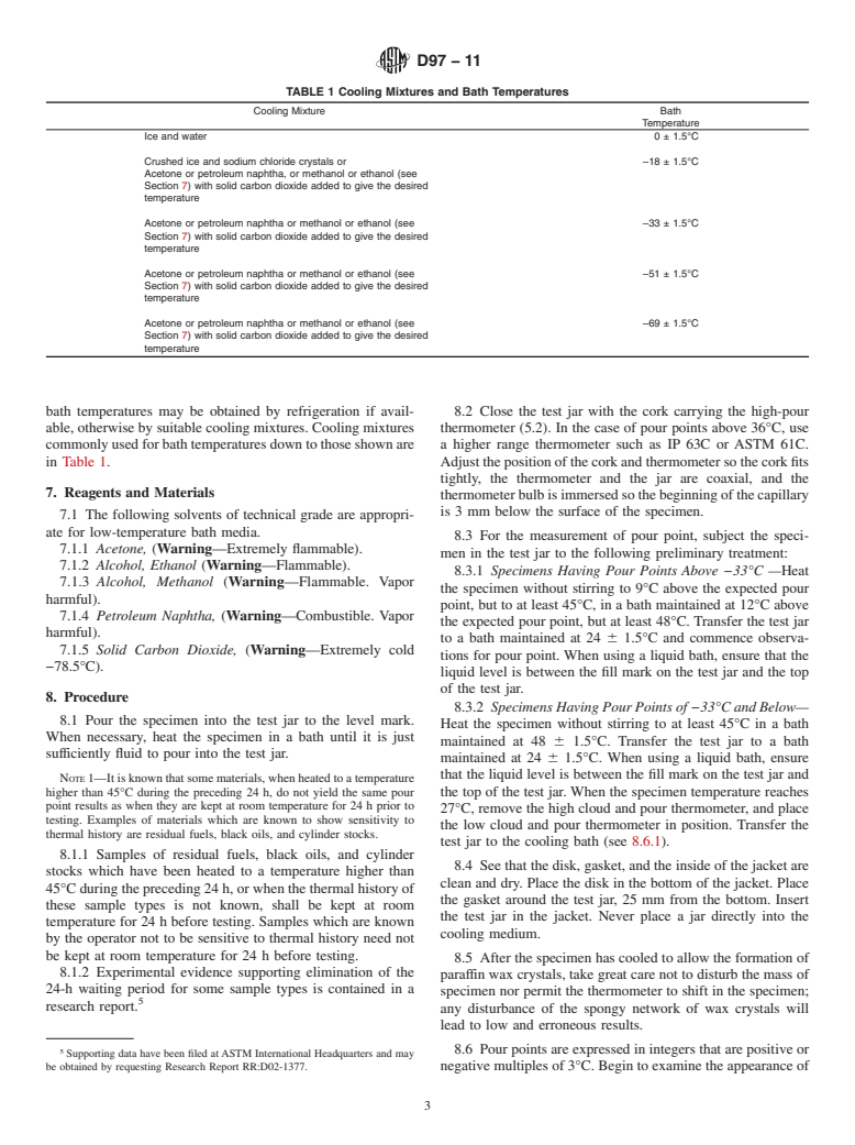 ASTM D97-11 - Standard Test Method for Pour Point of Petroleum Products