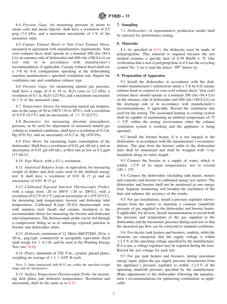 ASTM F1920-11 - Standard Test Method for Performance of Rack Conveyor, Commercial Dishwashing Machines