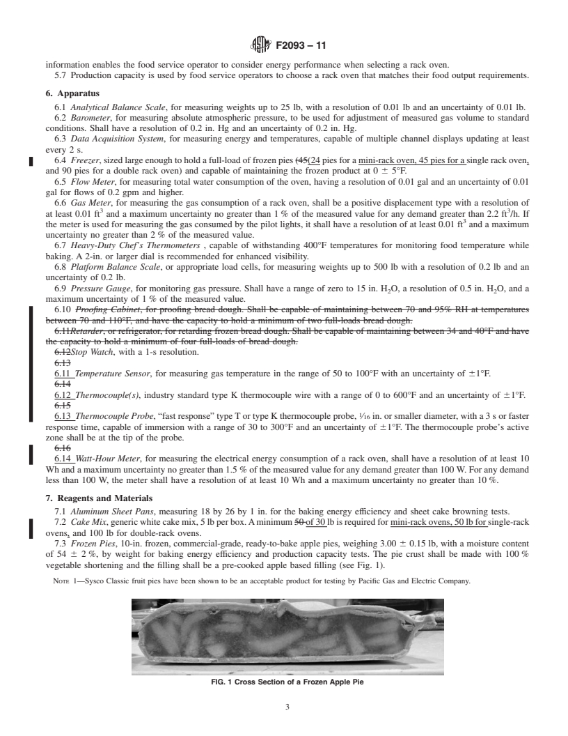 REDLINE ASTM F2093-11 - Standard Test Method for Performance of Rack Ovens