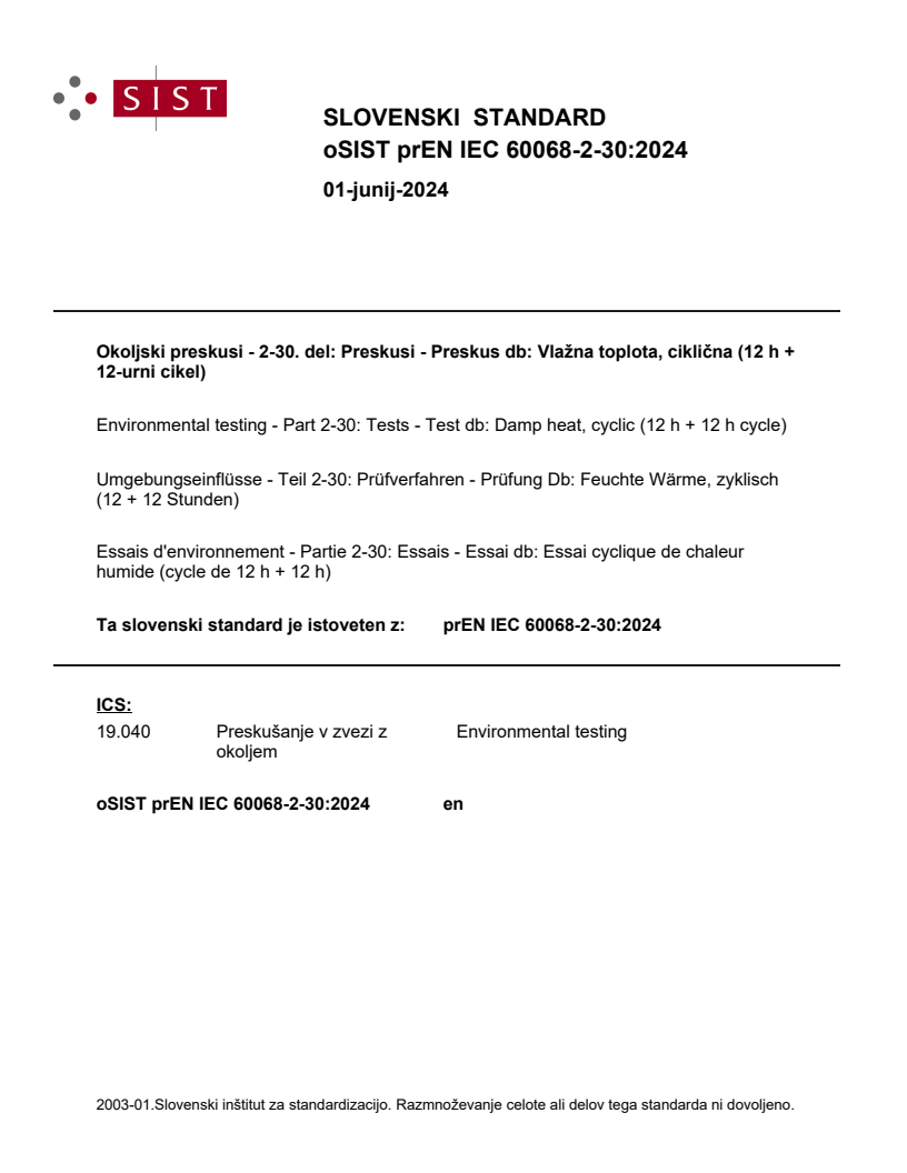 prEN IEC 60068-2-30:2024