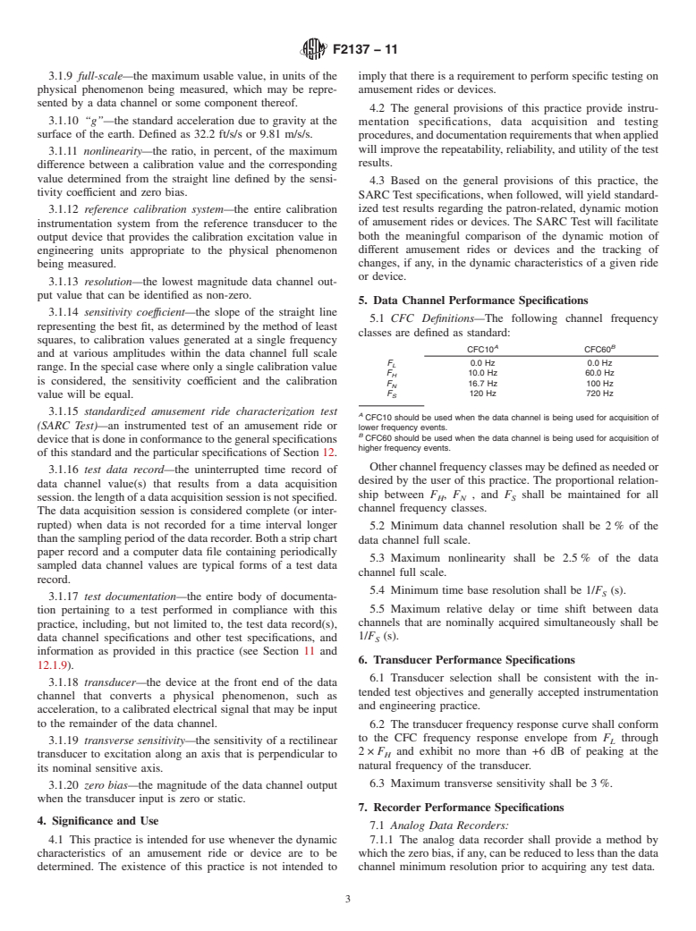 ASTM F2137-11 - Standard Practice for Measuring the Dynamic Characteristics of Amusement Rides and Devices