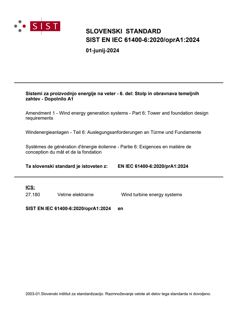 EN IEC 61400-6:2020/oprA1:2024 - BARVE