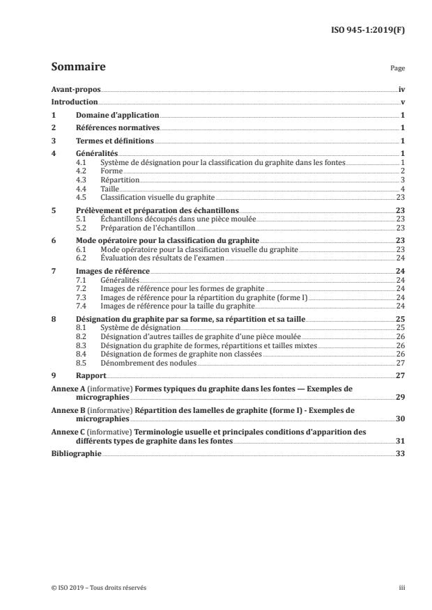 ISO 945-1:2019 - Microstructure des fontes