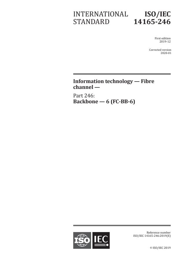 ISO/IEC 14165-246:2019 - Information technology -- Fibre channel