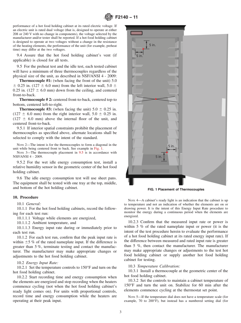 ASTM F2140-11 - Standard Test Method for Performance of Hot Food Holding Cabinets