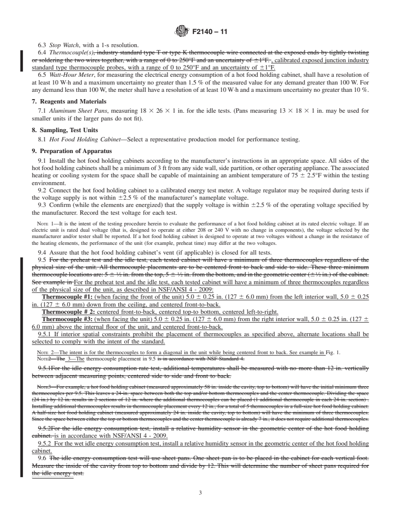 REDLINE ASTM F2140-11 - Standard Test Method for Performance of Hot Food Holding Cabinets