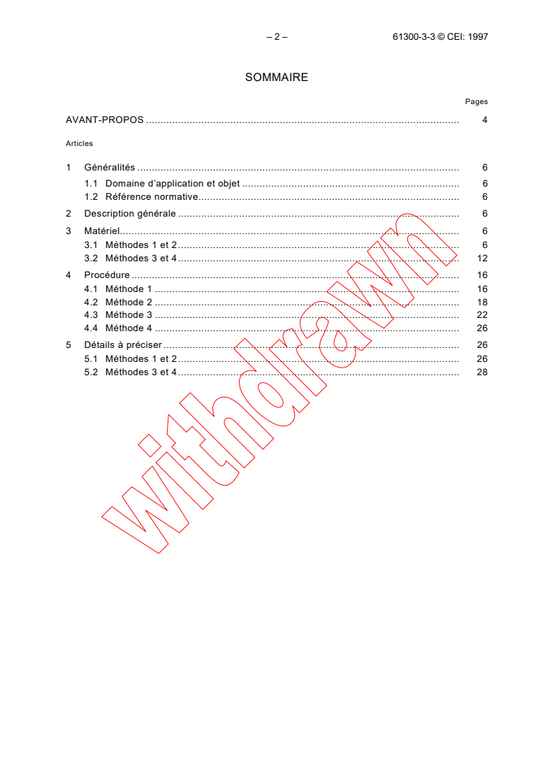 IEC 61300-3-3:1997 IEC 61300-3-3:1997 - Fibre optic interconnecting devices and passive components - Basic test and measurement procedures - Part 3-3: Examinations and measurements - Monitoring change in attenuation and in return loss (multiple paths)
Released:3/12/1997 - Page 4 preview