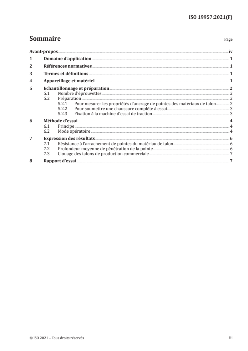 ISO 19957:2021 ISO 19957:2021 - Chaussures — Méthodes d'essai relatives aux talons — Résistance à l'arrachement de pointe à talon
Released:9/14/2021