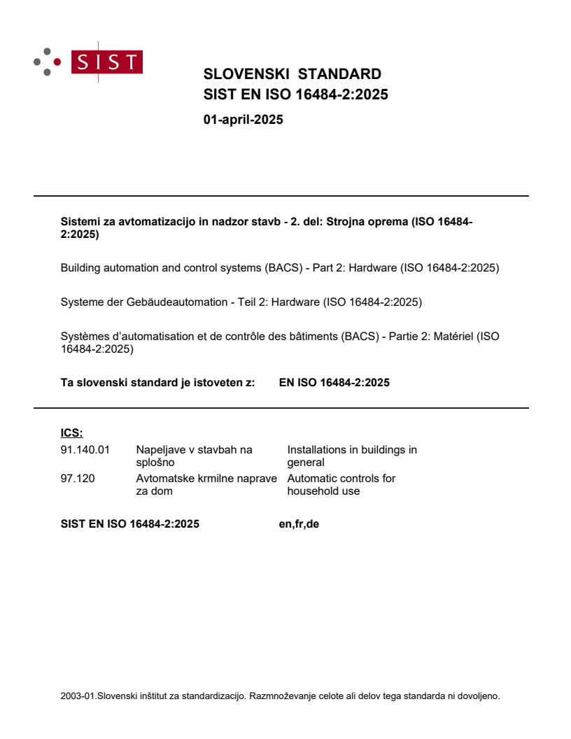 EN ISO 16484-2:2025