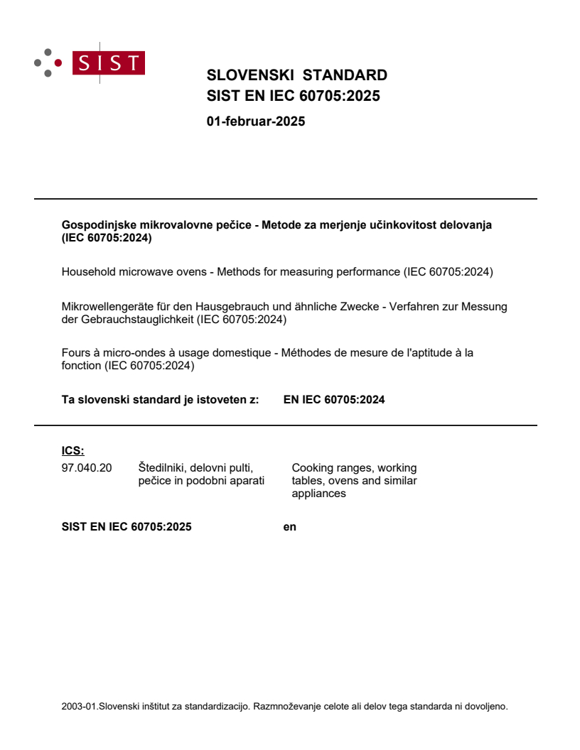 EN IEC 60705:2025 - BARVE