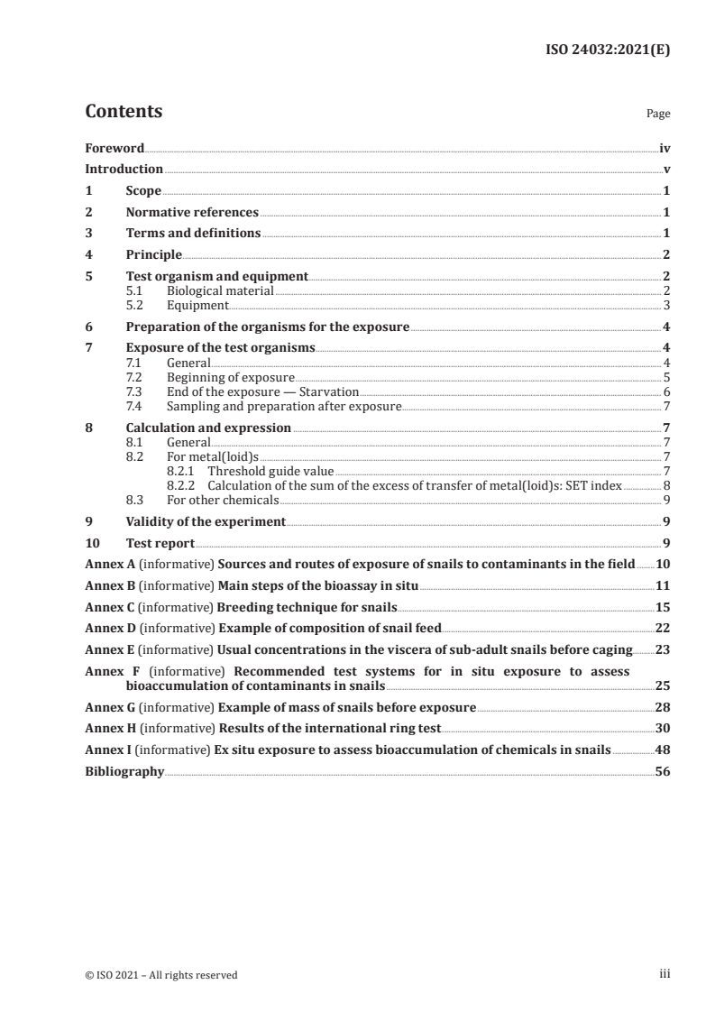 ISO 24032:2021 ISO 24032:2021 - Soil quality — In situ caging of snails to assess bioaccumulation of contaminants
Released:12/8/2021