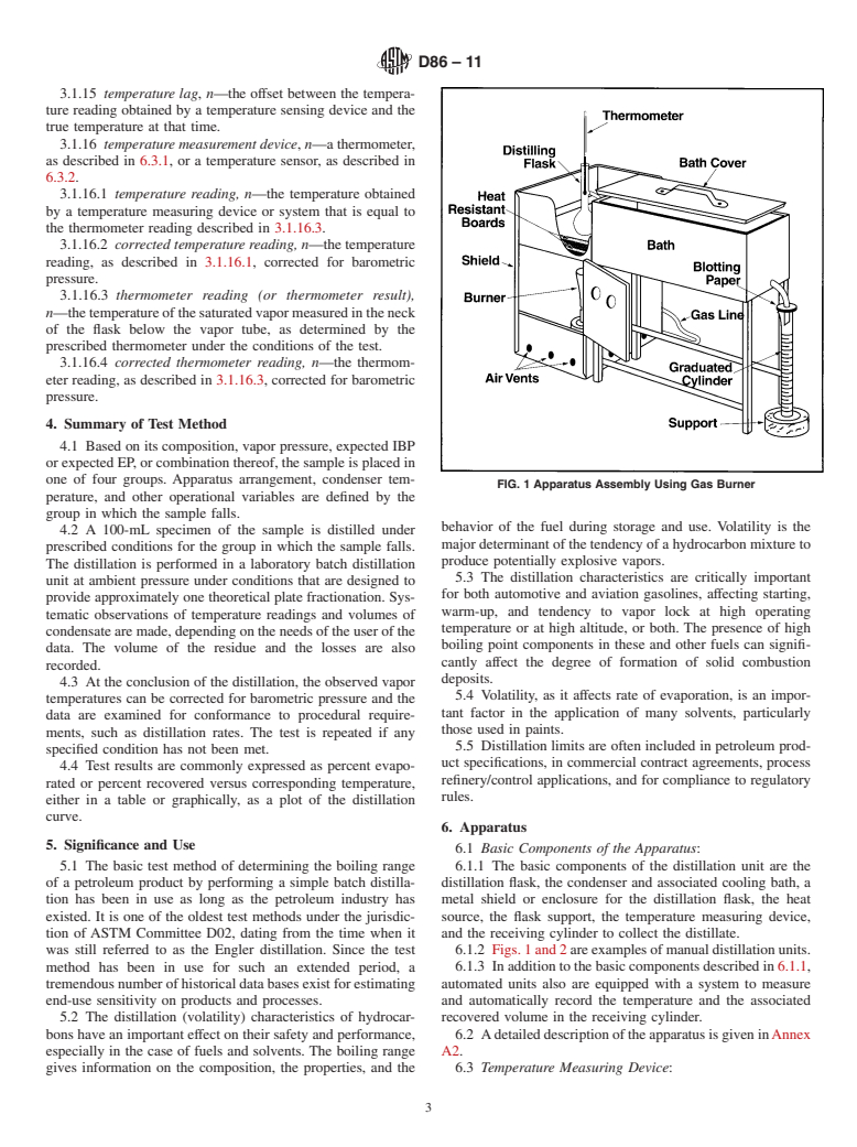 ASTM D86-11 - Standard Test Method for Distillation of Petroleum Products at Atmospheric Pressure