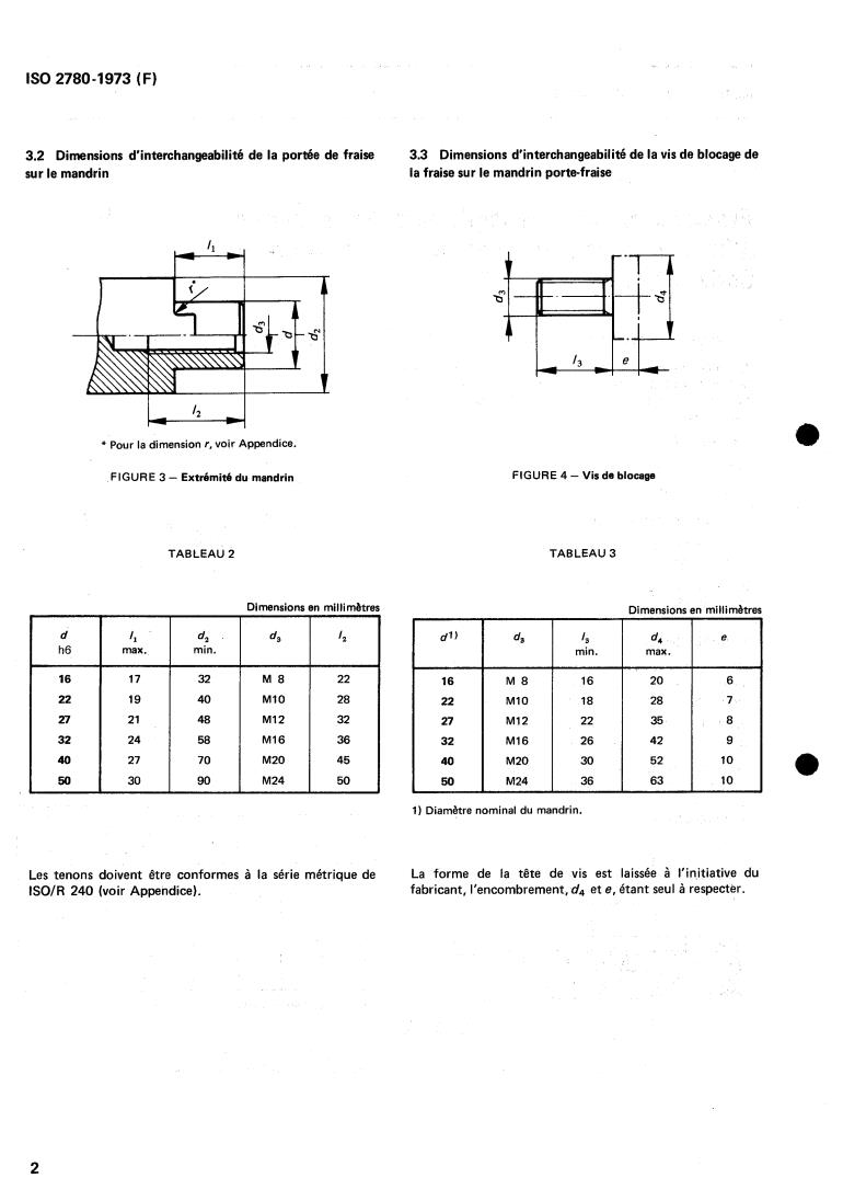 ISO 2780:1973 ISO 2780:1973 - Milling cutters with tenon drive — Interchangeability dimensions with cutter arbors — Metric series
Released:2/1/1973 - Page 4 preview