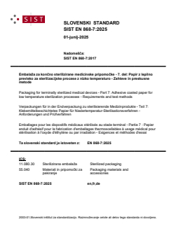SIST EN 868-7:2025 - Page 1 preview