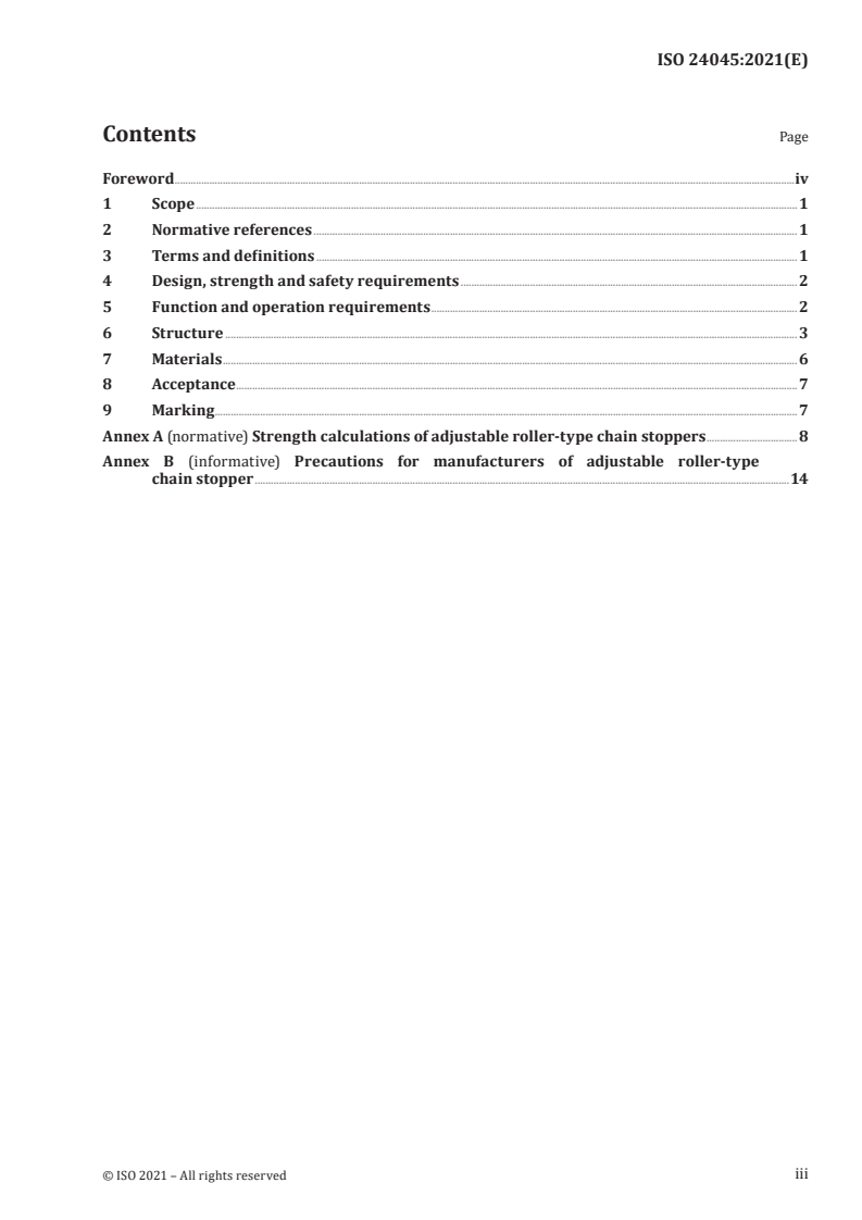 ISO 24045:2021 - Ships and marine technology — Adjustable roller-type chain stoppers
Released:10/13/2021