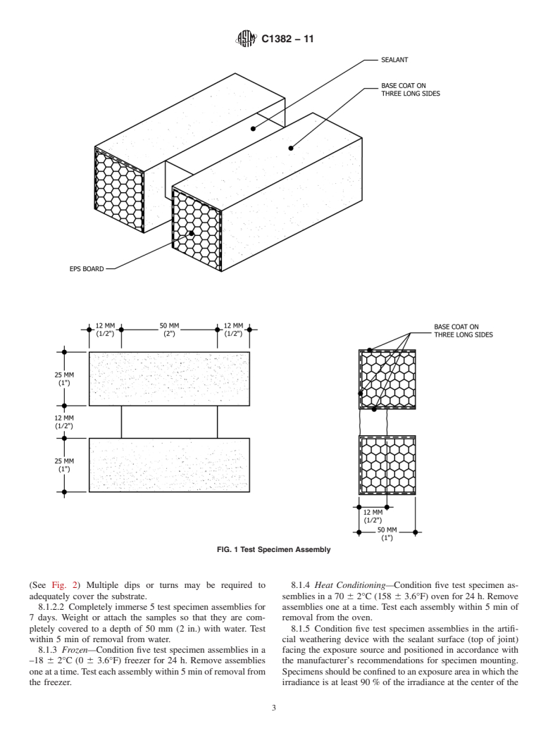 ASTM C1382-11 - Standard Test Method for Determining Tensile Adhesion Properties of Sealants When Used in Exterior Insulation and Finish Systems (EIFS) Joints