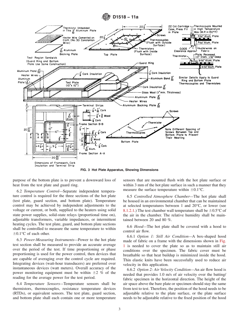 ASTM D1518-11a - Standard Test Method for  Thermal Resistance of Batting Systems Using a Hot Plate