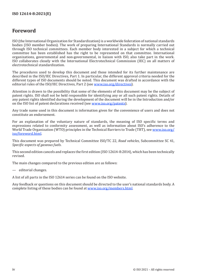 ISO 12614-8:2021 ISO 12614-8:2021 - Road vehicles — Liquefied natural gas (LNG) fuel system components — Part 8: Excess flow valve
Released:6/4/2021 - Page 4 preview