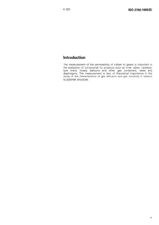 ISO 2782:1995 - Rubber, vulcanized or thermoplastic -- Determination of permeability to gases