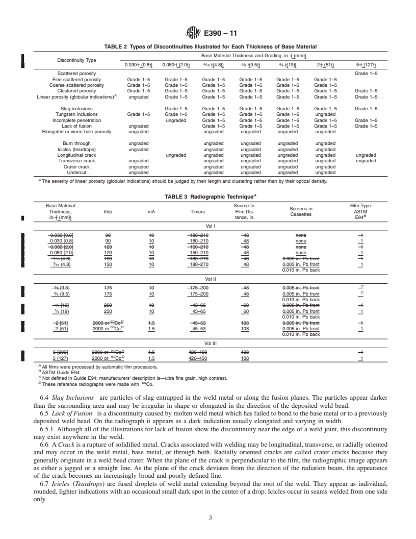 REDLINE ASTM E390-11 - Standard Reference Radiographs for Steel Fusion Welds