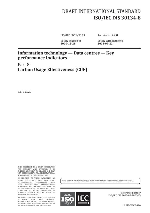 ISO/IEC DIS 30134-8