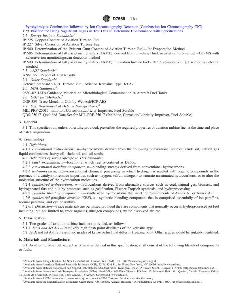 REDLINE ASTM D7566-11a - Standard Specification for Aviation Turbine Fuel Containing Synthesized Hydrocarbons