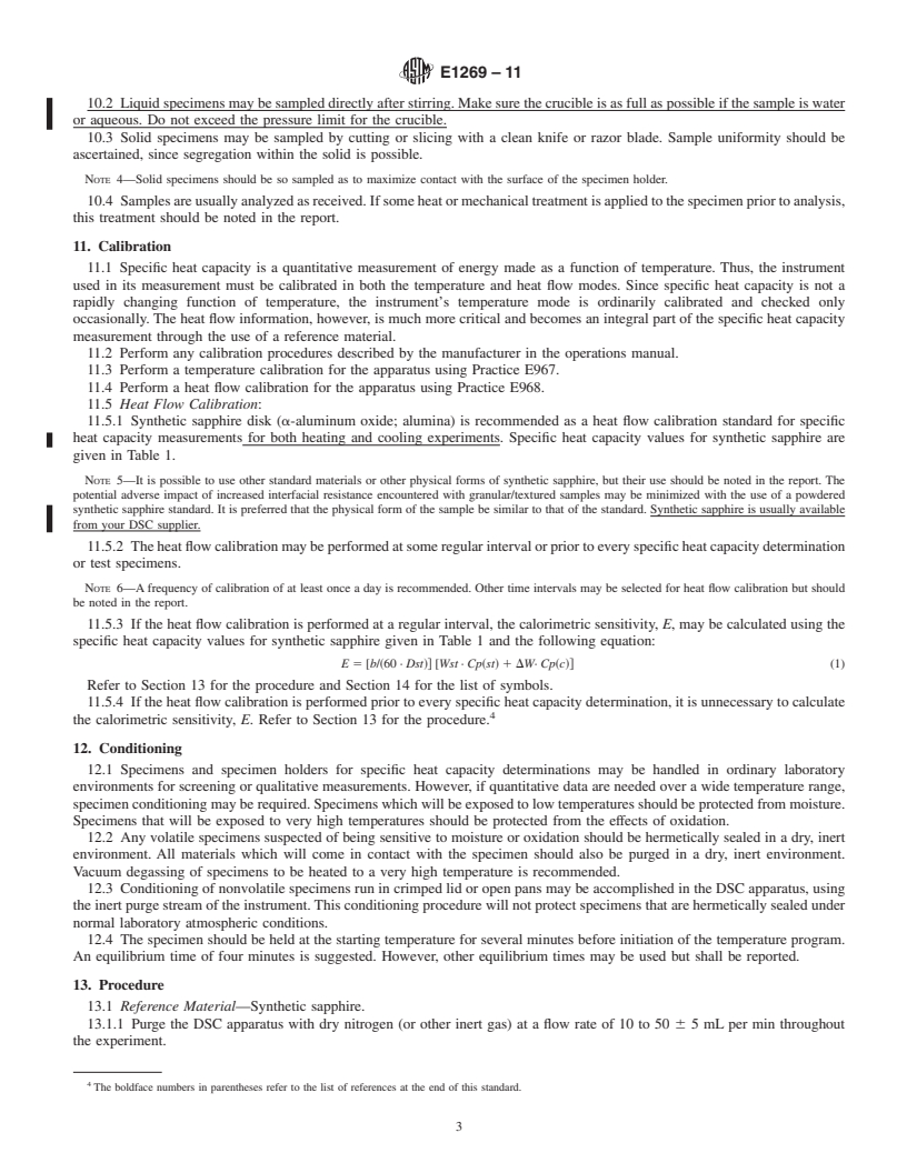 REDLINE ASTM E1269-11 - Standard Test Method for Determining Specific Heat Capacity by Differential Scanning Calorimetry