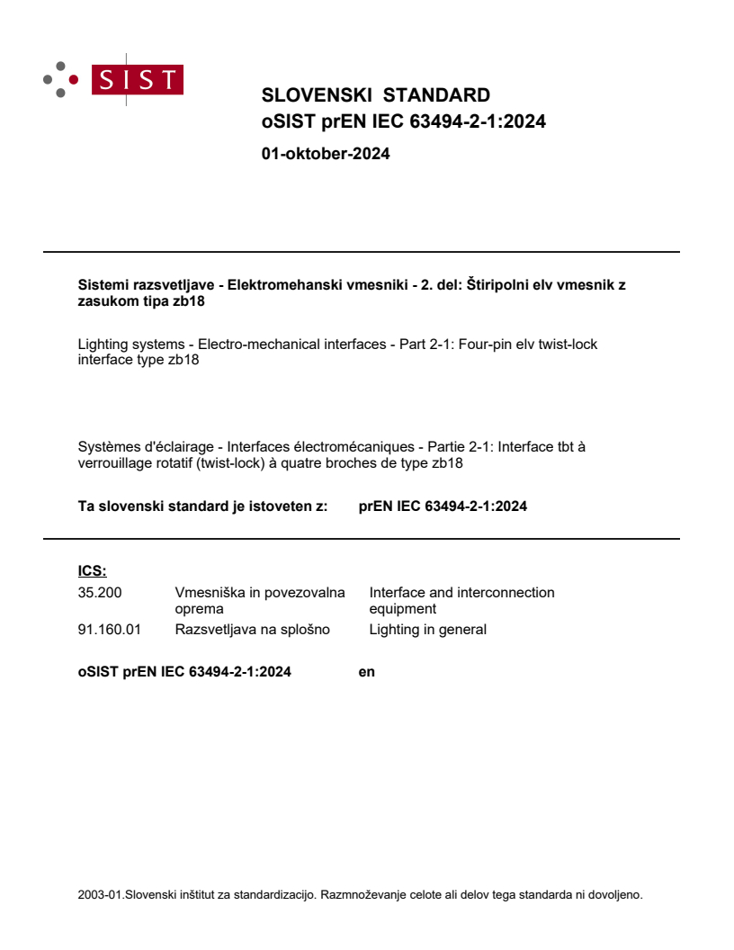 oSIST prEN IEC 63494-2-1:2024 - BARVE