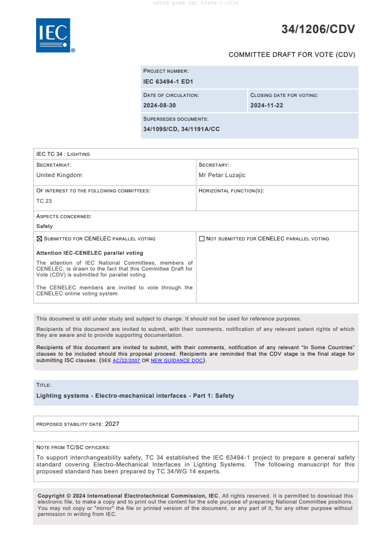 oSIST prEN IEC 63494-1:2024 oSIST prEN IEC 63494-1:2024