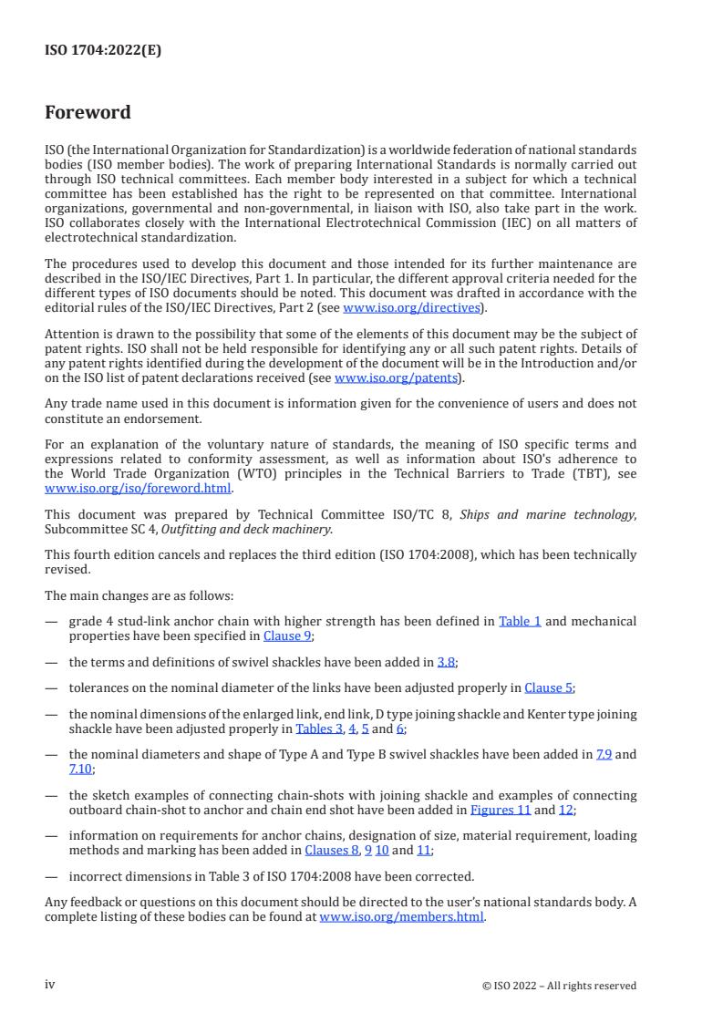 ISO 1704:2022 ISO 1704:2022 - Ships and marine technology — Stud-link anchor chains
Released:2/16/2022 - Page 4 preview